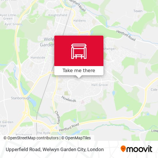 Upperfield Road, Welwyn Garden City map