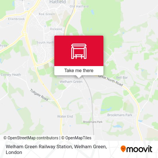 Welham Green Railway Station, Welham Green map