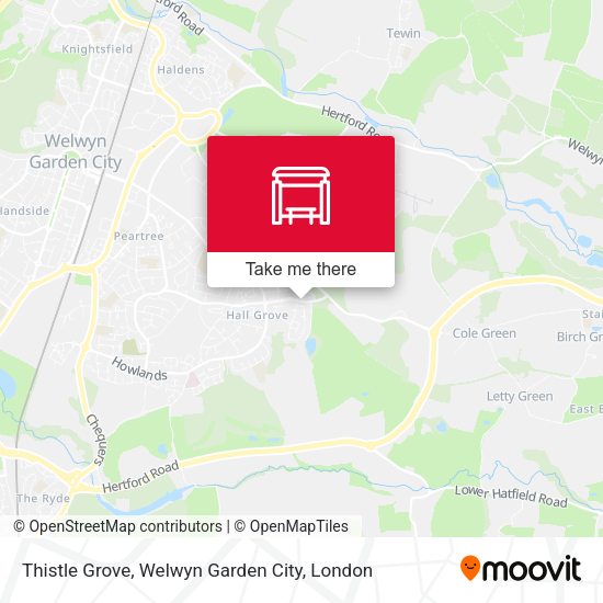 Thistle Grove, Welwyn Garden City map