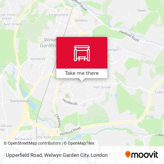 Upperfield Road, Welwyn Garden City map