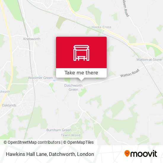Hawkins Hall Lane, Datchworth map
