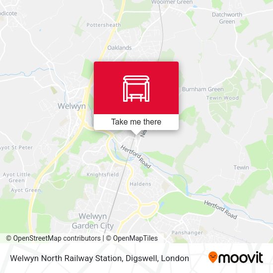 Welwyn North Railway Station, Digswell map