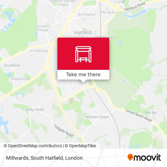 Millwards, South Hatfield map