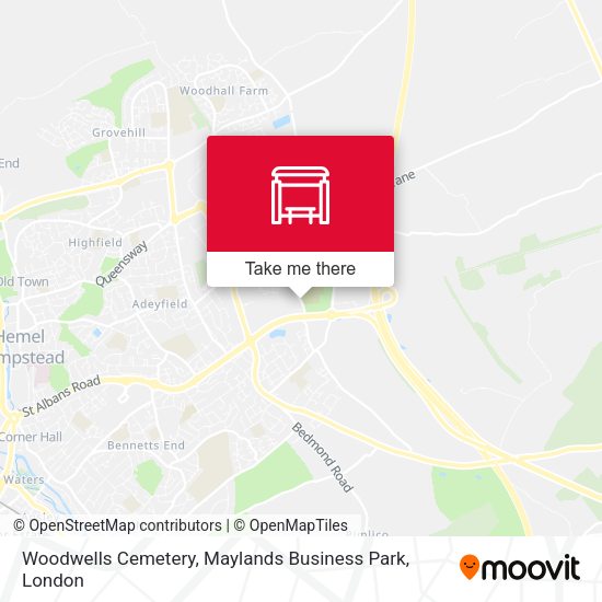 Woodwells Cemetery, Maylands Business Park map