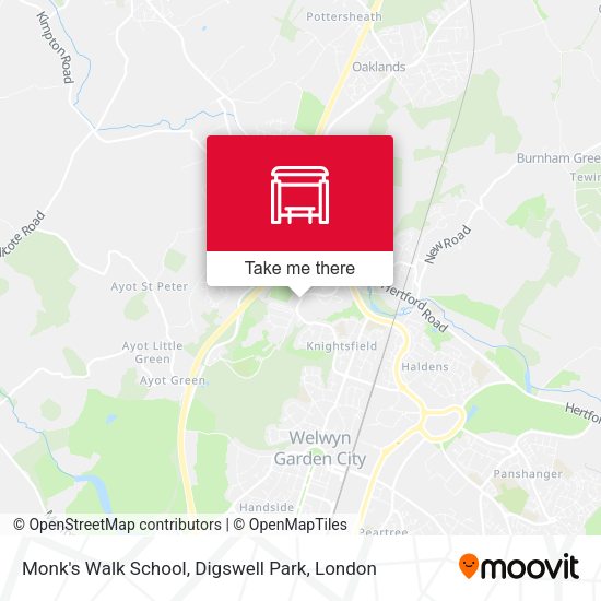 Monk's Walk School, Digswell Park map