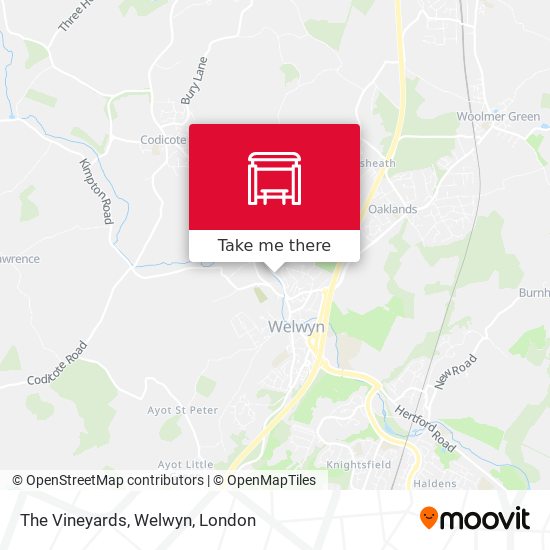 The Vineyards, Welwyn map