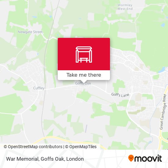 War Memorial, Goffs Oak map