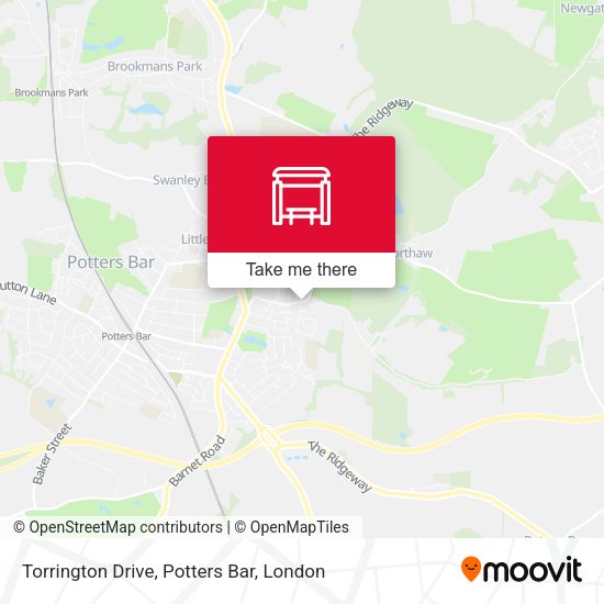 Torrington Drive, Potters Bar map