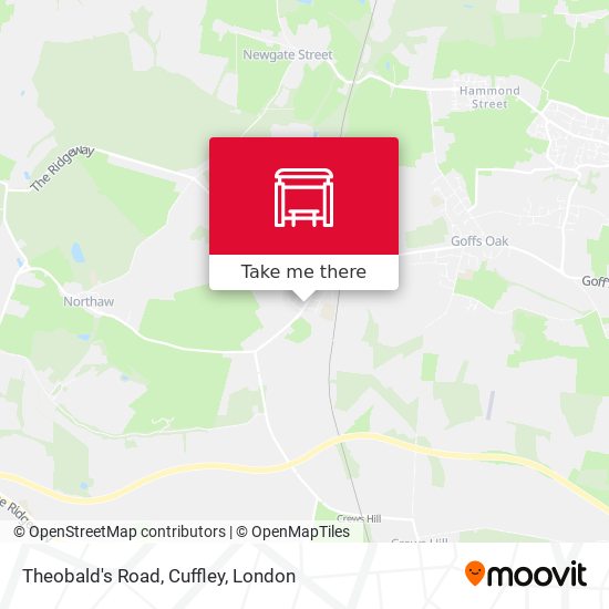 Theobald's Road, Cuffley map