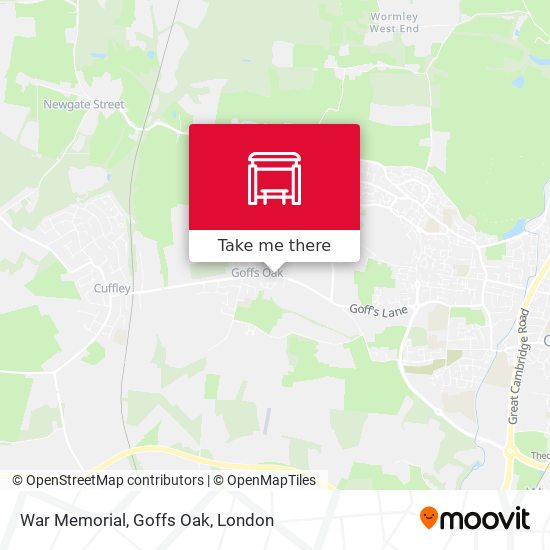 War Memorial, Goffs Oak map