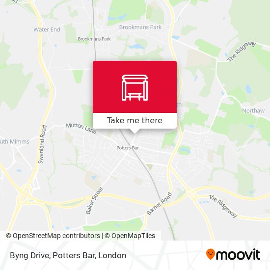 Byng Drive, Potters Bar map