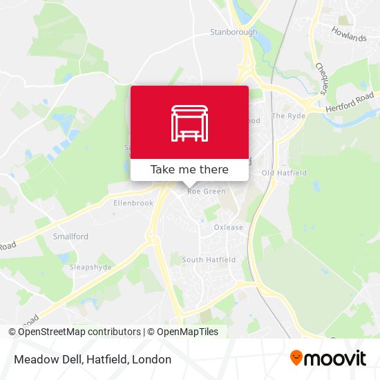 Meadow Dell, Hatfield map