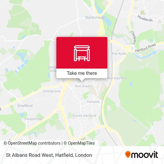 St Albans Road West, Hatfield map