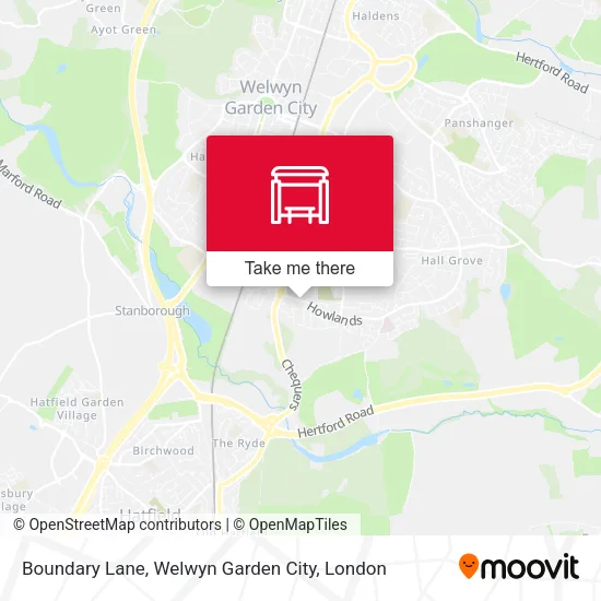 Boundary Lane, Welwyn Garden City map