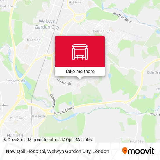 New Qeii Hospital, Welwyn Garden City map
