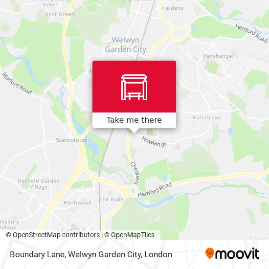 Boundary Lane, Welwyn Garden City map