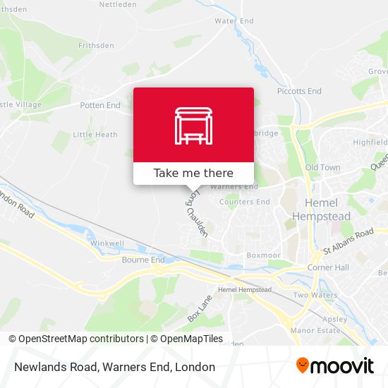 Newlands Road, Warners End map