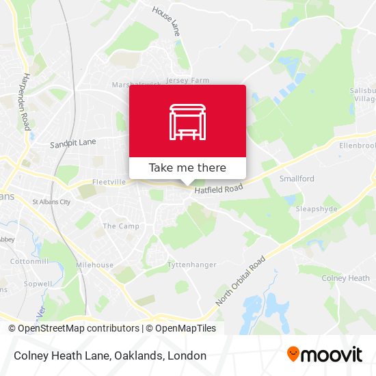 Colney Heath Lane, Oaklands map