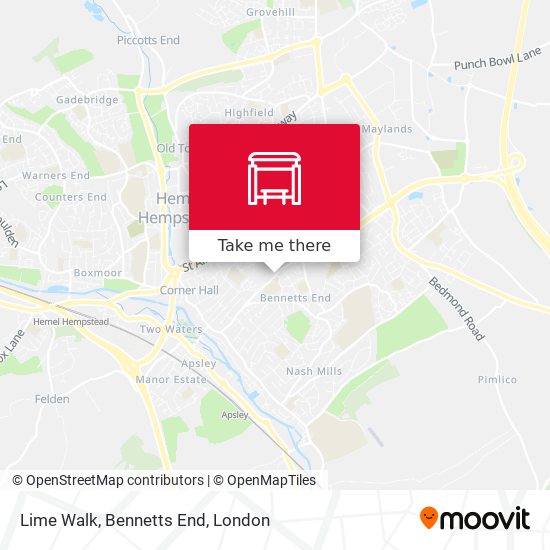 Lime Walk, Bennetts End map