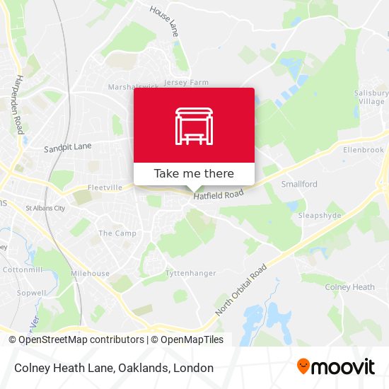 Colney Heath Lane, Oaklands map