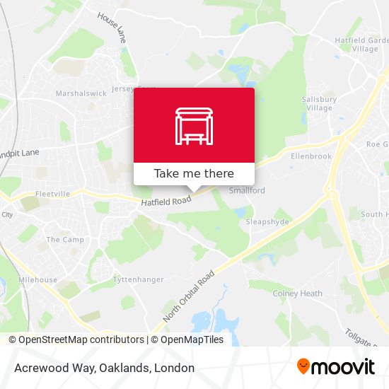 Acrewood Way, Oaklands map