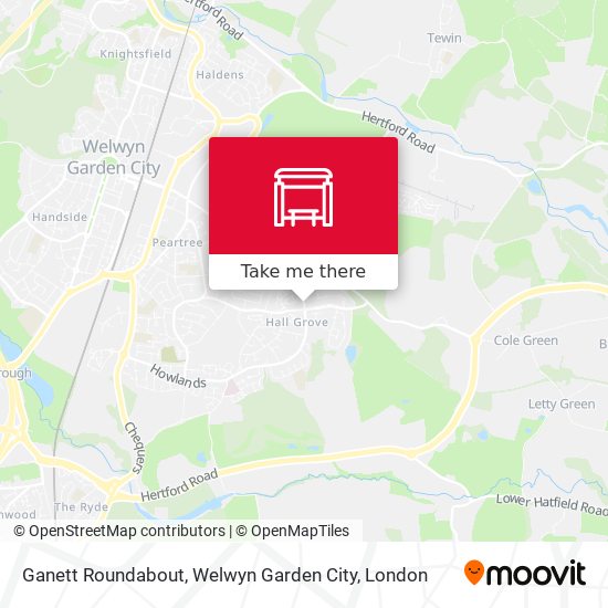Ganett Roundabout, Welwyn Garden City map