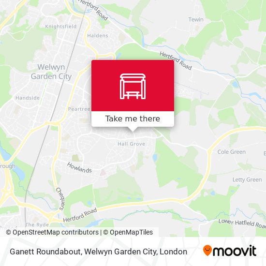 Ganett Roundabout, Welwyn Garden City map