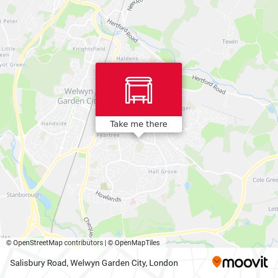 Salisbury Road, Welwyn Garden City map