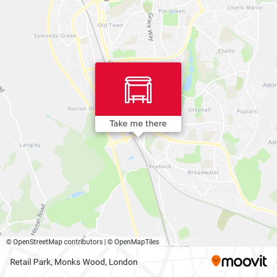 Retail Park, Monks Wood map
