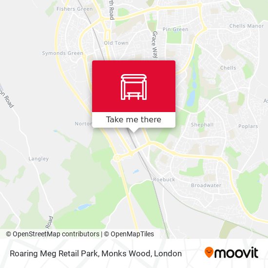 Roaring Meg Retail Park, Monks Wood map