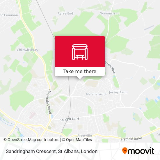 Sandringham Crescent, St Albans map