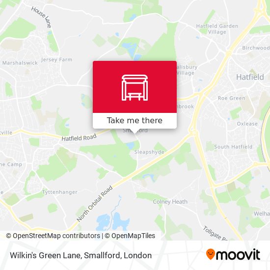 Wilkin's Green Lane, Smallford map