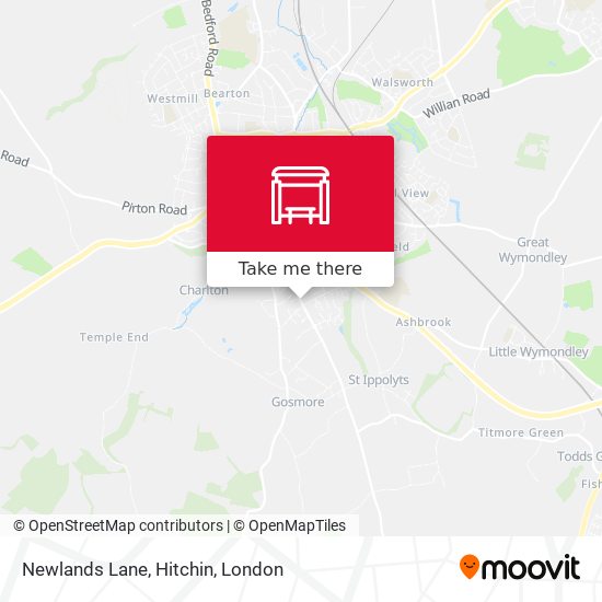 Newlands Lane, Hitchin map