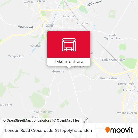 London Road Crossroads, St Ippolyts map