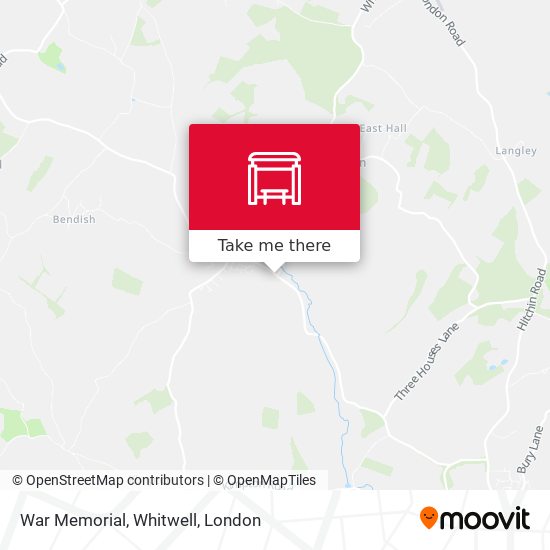 War Memorial, Whitwell map