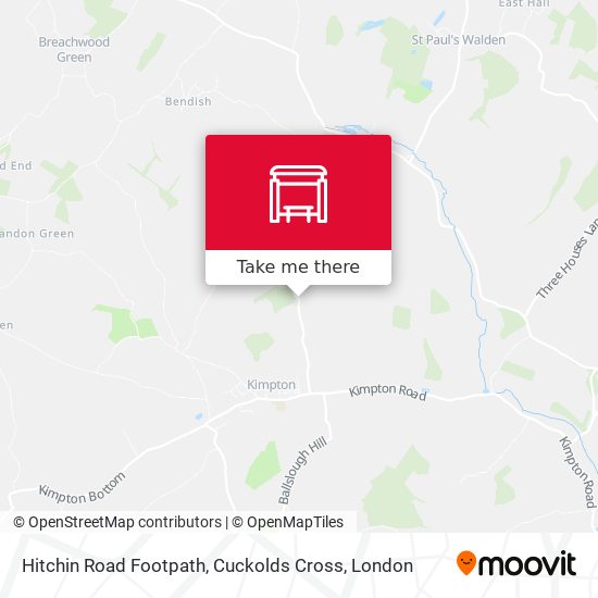 Hitchin Road Footpath, Cuckolds Cross map