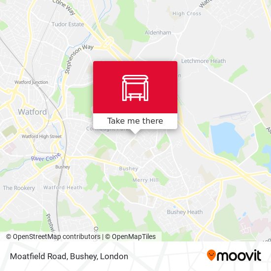Moatfield Road, Bushey map