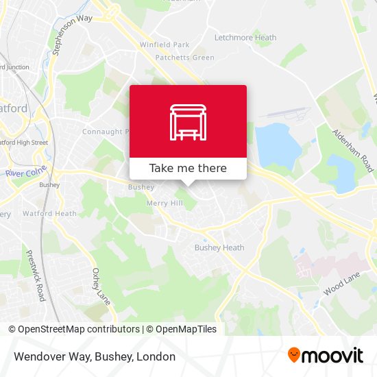 Wendover Way, Bushey map