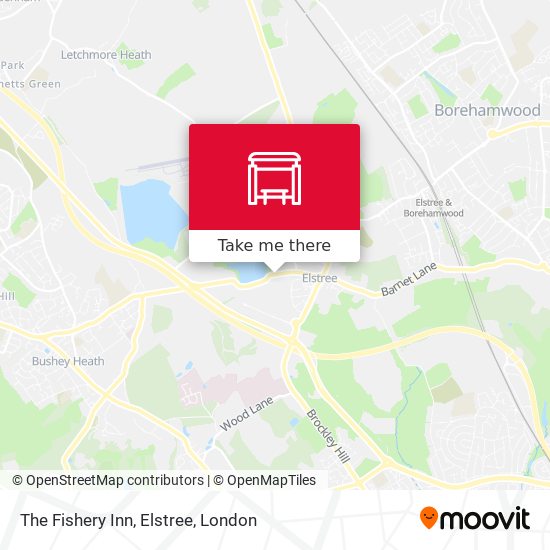The Fishery Inn, Elstree map
