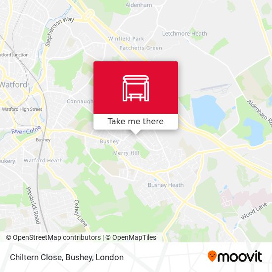 Chiltern Close, Bushey map
