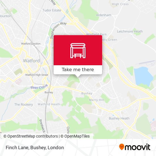 Finch Lane, Bushey map