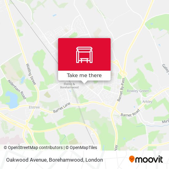 Oakwood Avenue, Borehamwood map
