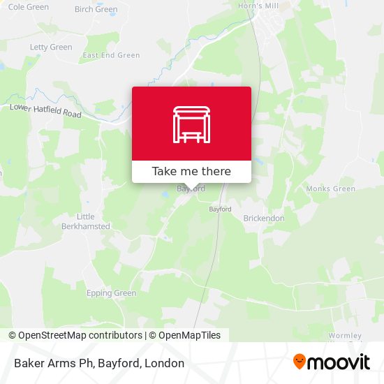 Baker Arms Ph, Bayford map