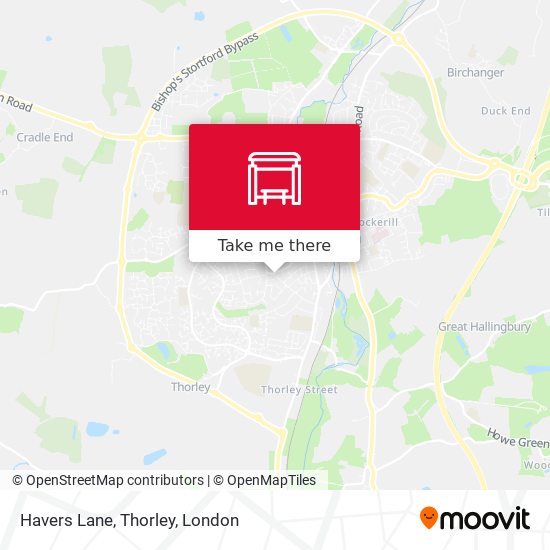 Havers Lane, Thorley map