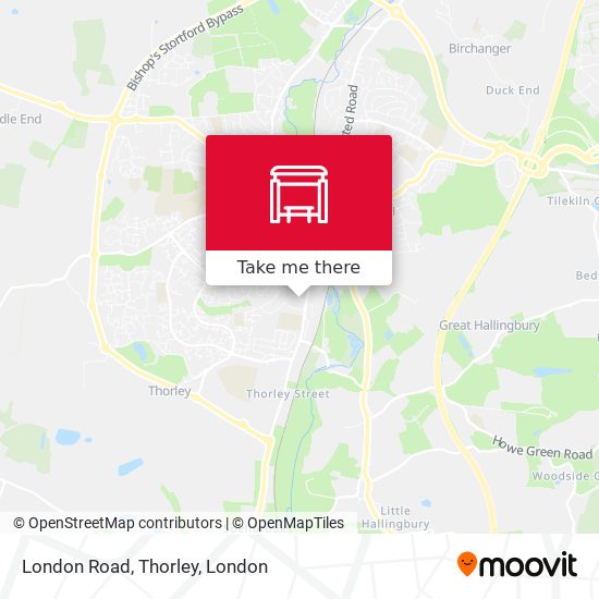 London Road, Thorley map
