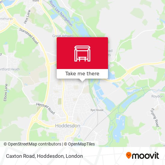 Caxton Road, Hoddesdon map