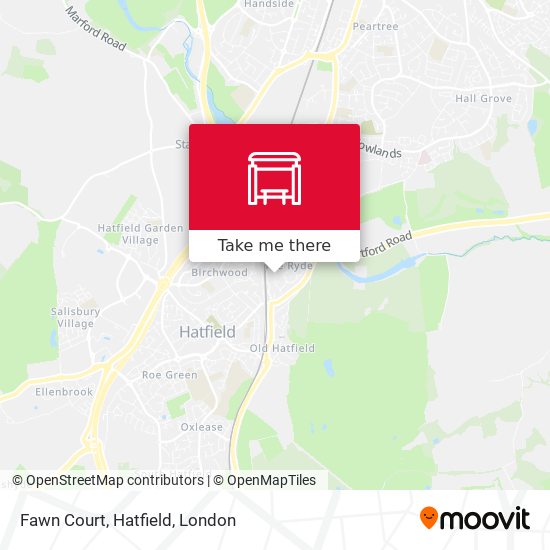 Fawn Court, Hatfield map