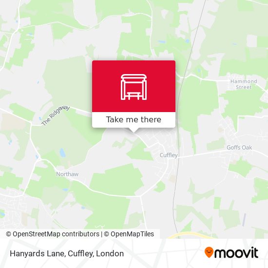 Hanyards Lane, Cuffley map