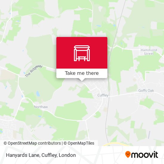 Hanyards Lane, Cuffley map