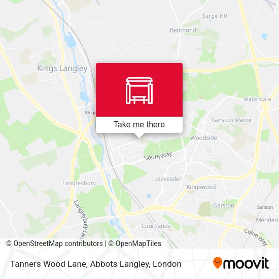 Tanners Wood Lane, Abbots Langley map